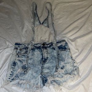 Forever 21 ashy blue overall shorts size small